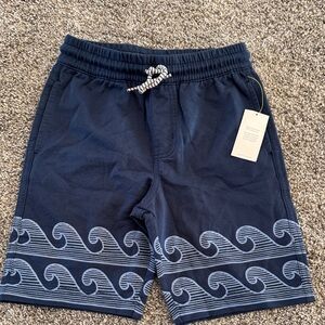 Tea Collection Navy Wave Pattern Kids Shorts size 10 NWT